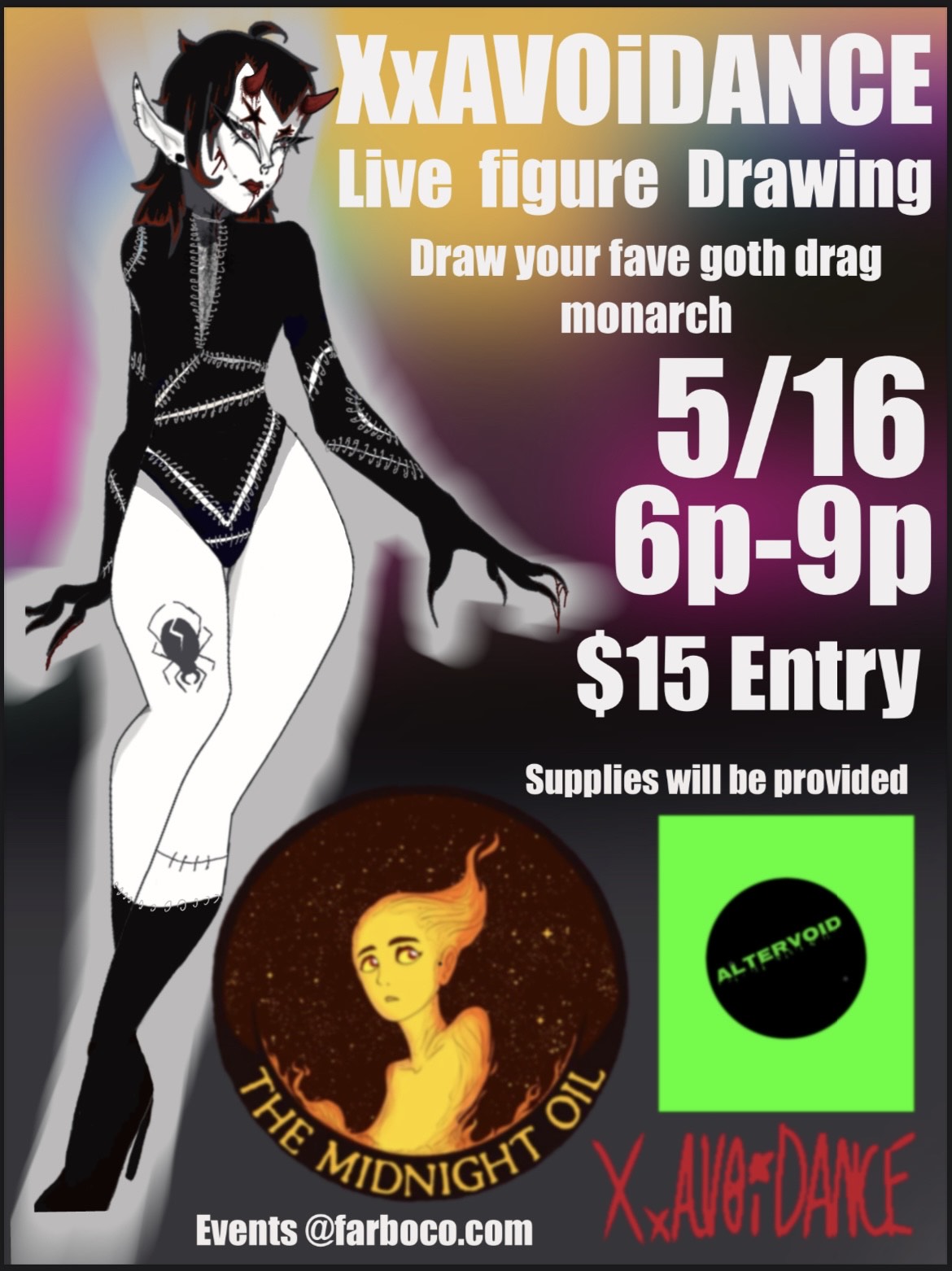 Drag Life Drawing Workshop with XxAVOiDANCE (5/16)