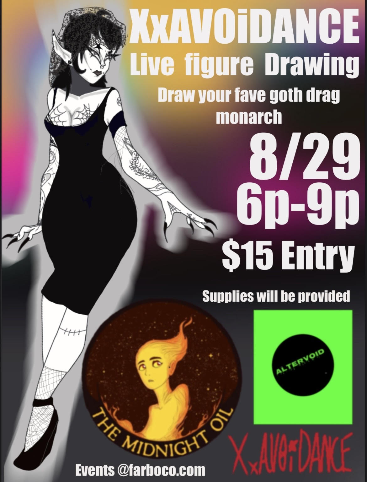 Drag Life Drawing Workshop with XxAVOiDANCE (8/29)
